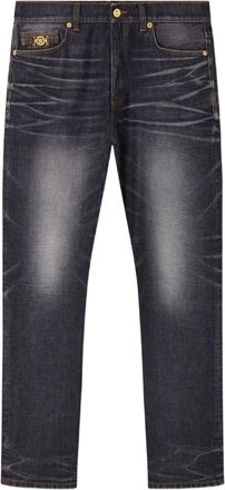 Versace Straight Leg Black Washed Jeans
