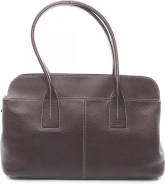 Tod's Brown Leather Handbag Tote Bag (Pre-Owned)