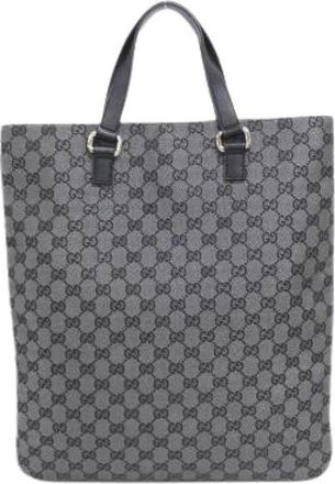 Gucci Pre-owned Tote Bags, female, Black, Size: ONE SIZE Pre-owned GG Canvas Tote Bag