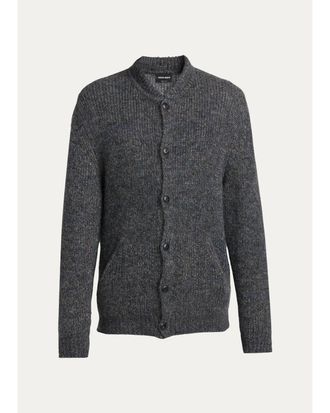 Giorgio Armani Mens Rib-Knit Mohair-Blend Cardigan