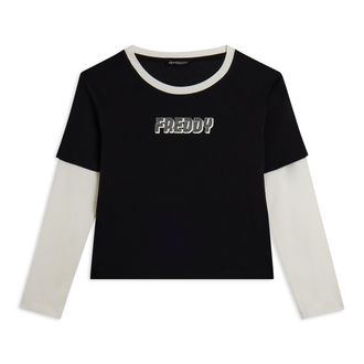 Freddy T-shirt cropped 2-in-1 bicolore