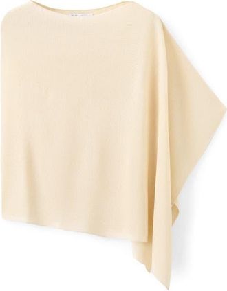 Mango Raul Asymmetrical Hem Knit Cape in Pastel Yellow at Nordstrom, Size X-Small