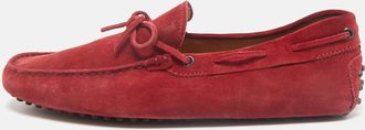 Tod's Tods Dark Red Suede Slip On Loafers
