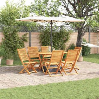 vidaXL Conjunto De Comedor De Jard&iacute;n 7 Pcs Marr&oacute;n Vidaxl