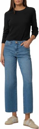 Kut from the Kloth Charlotte High Rise Wide Leg With Raw Hem Jeans In Soaring Wash