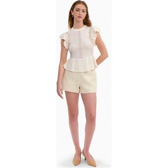 Rebecca Taylor Rhea Lace Knit Sweater in Ivory at Nordstrom, Size X-Large