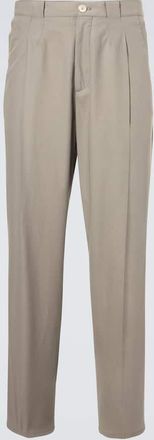 Brunello Cucinelli Pleated cotton tapered pants