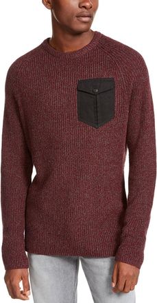 American Rag Cie Mens Crewneck Pocket Sweater Red Size Small