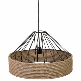 Wanderlust Deco Wanderlust Deco - Lampara De Techo De Cuerda Y Metal Marr&oacute;n 52x52x35