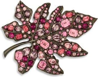 Kenneth Jay Lane Crystal Leaf Pin in Multi Pink at Nordstrom Rack