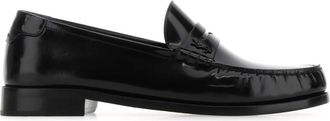 Saint Laurent Black Leather Magnum Loafers
