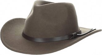 Dorfman Pacific Mens Crushable Felt Outback Hat In Khaki