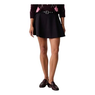 Pinko Pinko - Uitlopende minirok - Dames - Rokken - Blauw - Maat: XS Polyamide
