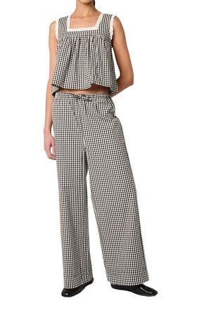 WeWoreWhat Square Neck Baby Doll Top in Black Multi at Nordstrom, Size X-Small