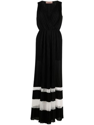 Twin-Set sleeveless pleated dress - Black