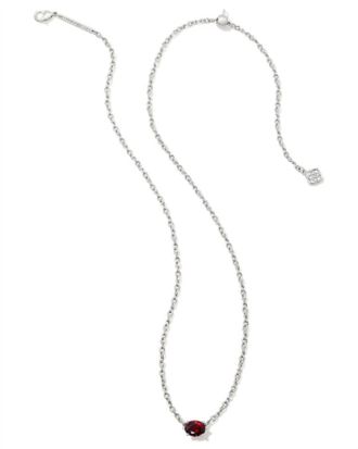 Kendra Scott Womens Cailin Crystal Pendant Necklace In Rhod Metal