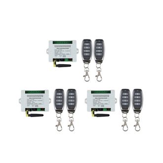 OEM Adecuado Para 12v, 24v, 36v, 10a, 433mhz, Interruptor De Control Remoto Inal&aacute;mbrico Rf De 4 Canales Con Receptor Y Transmisor (4 Canales, 3 Receptores