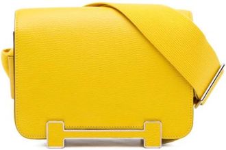 Herm&egrave;s Pre-owned Geta Crossbody Bag - Dames - Vintage Schoudertas - Geel - ONE Size - Leer - Vintage