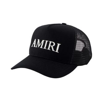 Amiri Caps, male, Black, Size: ONE SIZE Black Cotton Trucker Cap