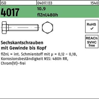 OEM Tornillo Hexagonal Iso 4017 Vg M6x 55 10.9 Con Recubrimiento De L&aacute;minas De Zinc 200 Unidades