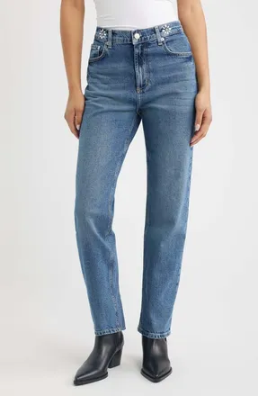 Rails Topanga Crystal Detail High Waist Jeans in Royal Studded at Nordstrom, Size 23