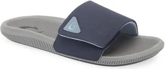 Olukai Ulele Water Resistant Slide Sandal in Blue Depth /Charcoal at Nordstrom, Size 12