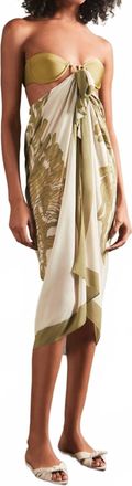 Adriana Degreas Seashell Print Panneaux Pareo Wrap In Pistachio