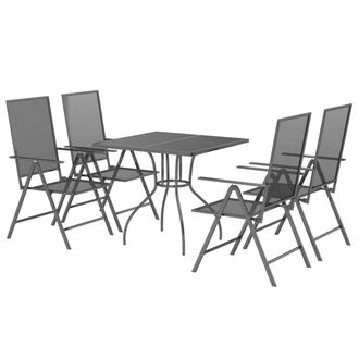 vidaXL Set Da Pranzo Da Giardino 5 Pz In Acciaio Antracite - Vidaxl