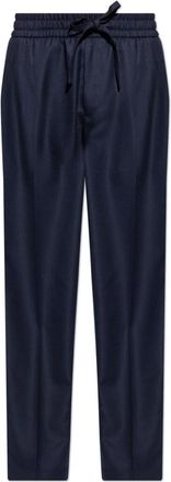 Dolce & Gabbana Wollen geplooide broek - Heren - Slim Fit Broeken - Blauw - 2XL - Wol - Broeken