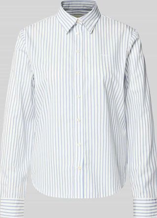GANT Regular Fit Bluse mit Label-Stitching in Offwhite, Gr&ouml;&szlig;e 34