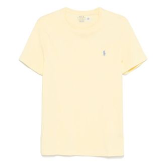 Polo Ralph Lauren T-Shirts, male, Yellow, L, Embroidered Slim Fit Cotton T-shirt