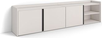 Skraut Home Skraut Home - Mueble Tv, Televisi&oacute;n, Muebles De Sal&oacute;n, Almacenaje, 207x35x50cm, Para Tv Hasta 80, Con Almacenamiento, Estilo Moderno, Beige