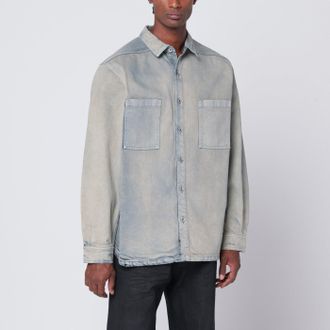 Rick Owens Camicia Jumbo in denim vintage color perla