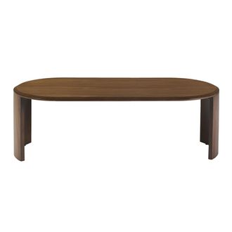 Miliboo Mesa De Centro De Dise&ntilde;o Ovalada En Madera Oscura Nogal L120 Cm Assa