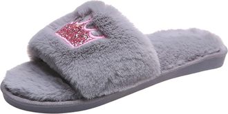Generic Black of Friday Ladies House Slippers Slipper Boots Men Fluffy Lightweight Shoes Hotel Size 11 Sherpa Lightning Deals Day Slippers Size 6 Open Toe Rub