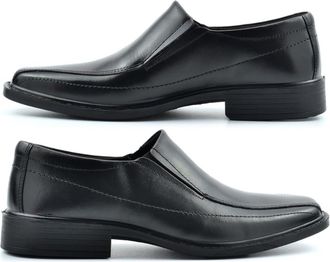 Generic Mens Formal Leather Shoes Boys Slip On School Shoes Size 14 Mens Formal Shoe Size 13 Extra Large Shoe Slip On Office Work Real Leather Sizes 7-14 Blac