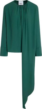 Erika Cavallini Semi Couture Camicia in crepe de chine - - Blouses & Shirts - Donna - Verde - L