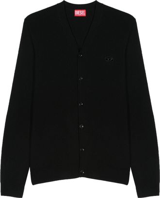 Diesel Black K Zannis Wool Recycled Cashmere Cardigan