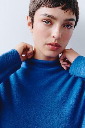 Pilcro Alani 100% Cashmere Mock-Neck Sweater
