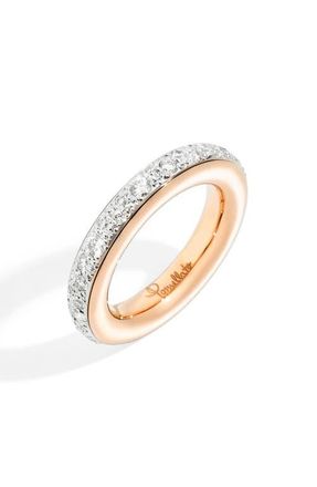 POMELLATO Iconica Small Diamond Stacking Ring in Rose Gold/Diamond at Nordstrom, Size 7.5