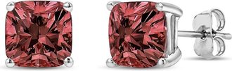 House of Brilliance 14K White Gold 1/2 Ct Lab Grown Pink Cushion Diamond Solitaire Stud Earrings at Nordstrom