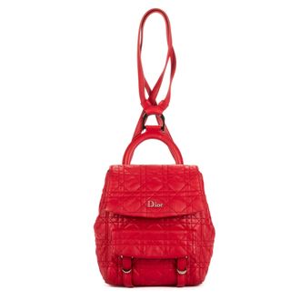 Dior Pre-owned Womens Stardust Backpack Small - Red - One Size