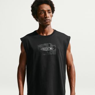 Nike Mens Loose Sleeveless Running T-Shirt in Black | IR4496-010