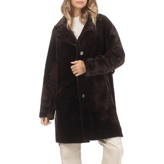 Gorski Reversible Textured Genuine Shearling Stroller, Belt in Brown/brown at Nordstrom, Size X-Small