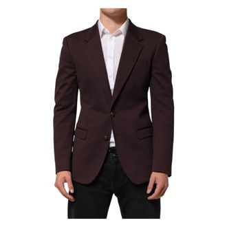 Dolce & Gabbana Blazers, male, Brown, Size: M 2 Button Suit Jacket