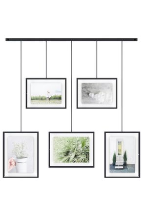 Umbra Collagen-Bilderrahmen, Schwarz, Metall, Glas, 5-teilig, 79.4x3.18x69.5 cm, Bilder & Rahmen, Bilderrahmen, Metallrahmen