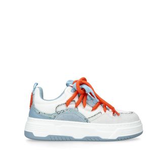 Steve Madden Womens Brouhaha Blue Sneakers - Metallic Fabric - Size UK 8