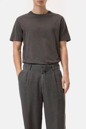 Closed Organic Cotton Classic Slub Short Sleeve T-Shirt In Pepper Grey