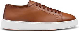 Santoni Leren Sneaker - Heren - Sneakers - Bruin - 45 1/2 EU - Leer - Schoenen