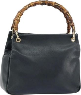 Gucci Pre-owned Handbags, female, Blue, Size: ONE SIZE Pre-owned Vintage Leather Handbag